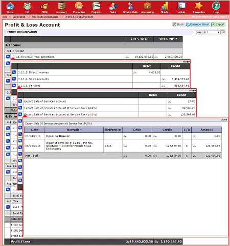 Tuhund accounting and finance module screenshot